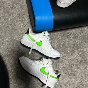 Nike Kids Sneakers White and Neon Green
